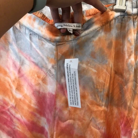 YOUNG FABULOUS & BROKE •tie dye wide leg pants LARGE - Picture 4 of 5